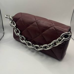NWT burgundy quilted handbag